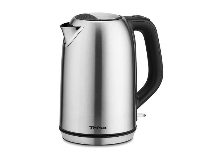 Trisa Electronics Wasserkocher, Edelstahlfarben, Metall, 1,7 l, RoHS, Reach, 360°-Sockel, Anti-Rutsch-Füße, ergonomischer Griff, Kochgeschirr, Küchengeräte, Wasserkocher