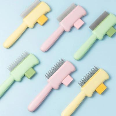 Uplifted Goods Self Cleaning Pet Comb For Cats And Dogs yellow B 7.48x2.75in
