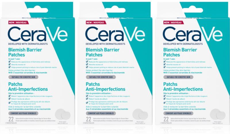 CeraVe Blemish Control Barrier Patches ensemble pour peaux à problèmes, acné