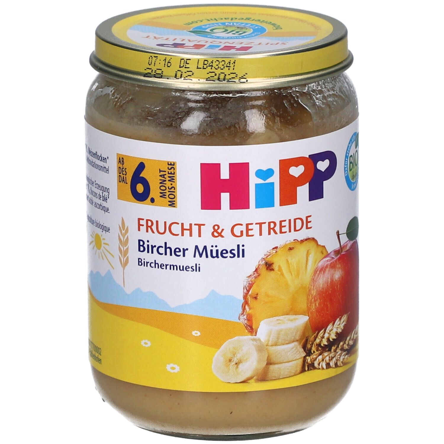 Hipp Bio Bircher Müesli Glas 190 g Brei
