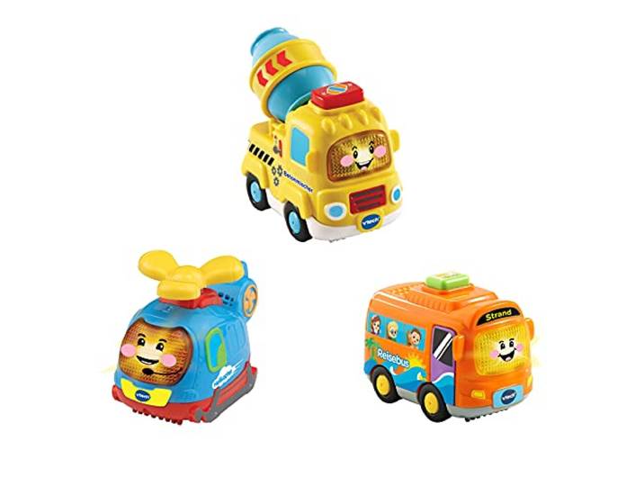 VTech TUT TUT Baby Flitzer 3er-Set - Reisebus, Helikopter, Betonmischer