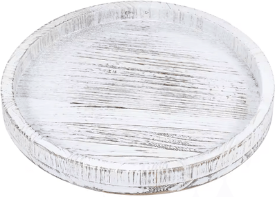 Inspire Curations 30CM Retro Wooden Serving Tray For Coffee, Meals & Home Decor white 30cm