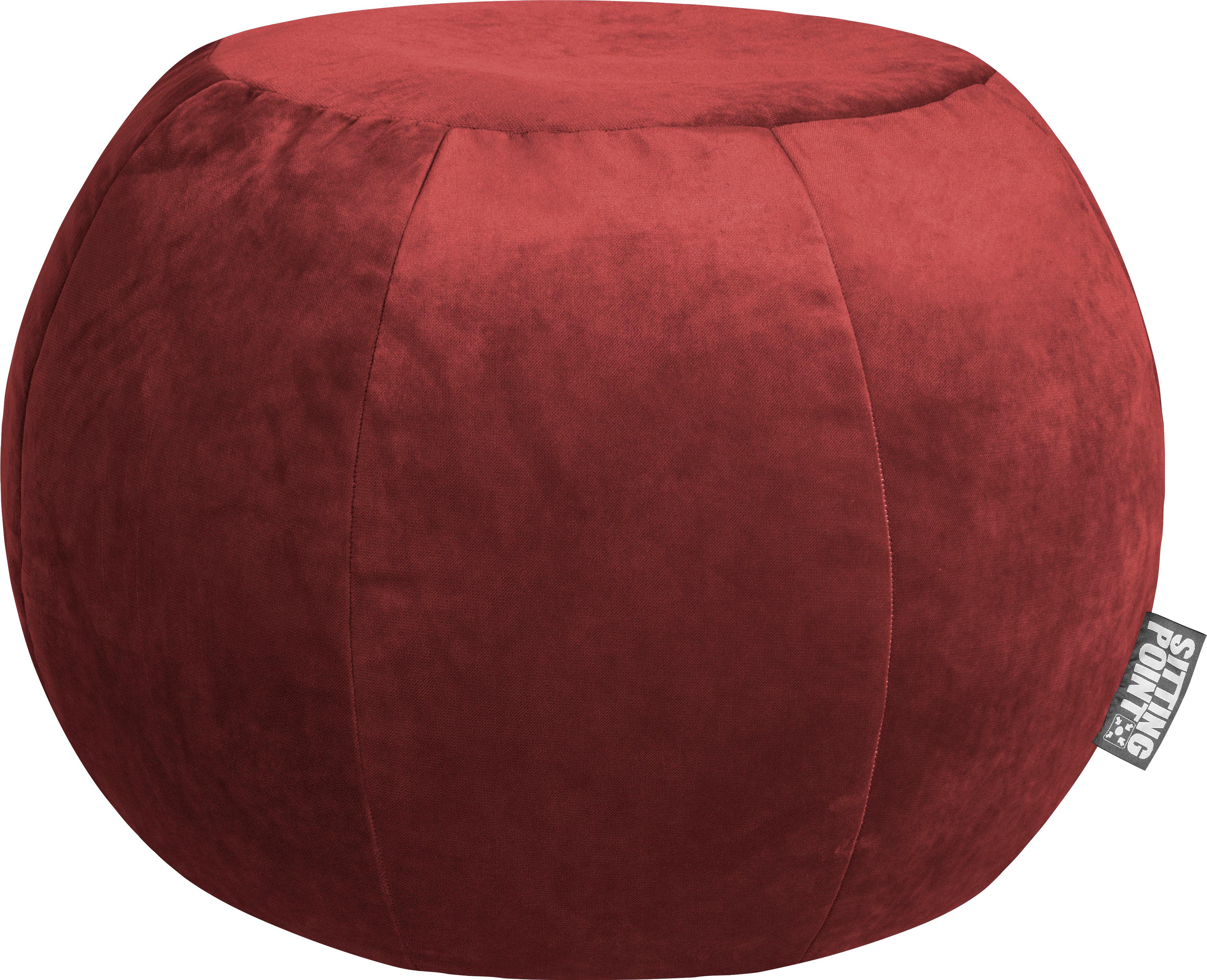 Sitzsack SITTING POINT "Sitzhocker Plump VELUTO", rot (marsala), Sitzsäcke, Sitzsack, mit Innensack