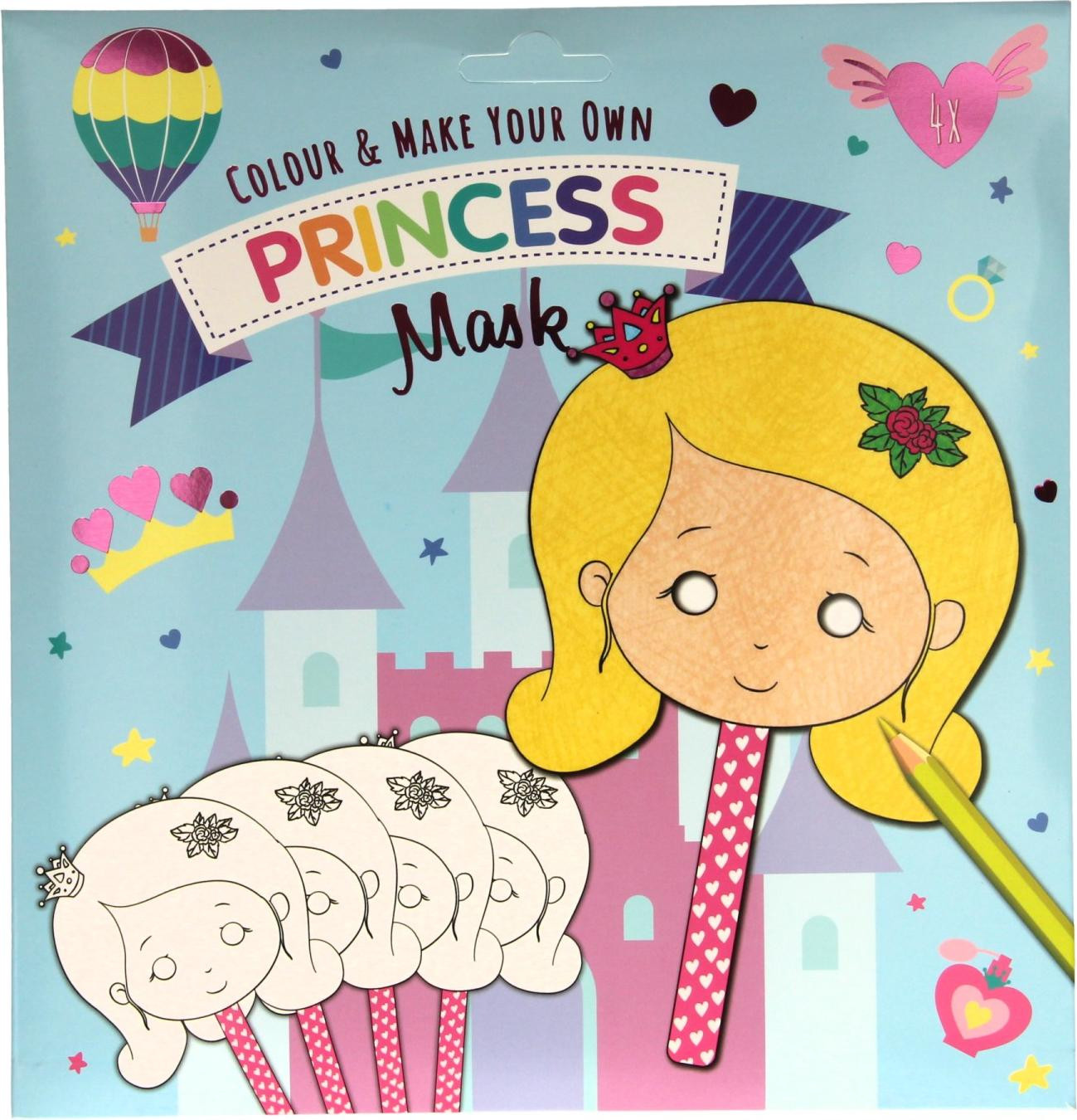Wins Holland Kleur je eigen prinsessenmaskers - 4 stuks