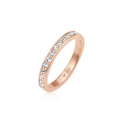 Silberring ELLI "Ring Memoire Verlobung Kristalle 925 Silber" Gr. 54, rosa, Fingerringe, Damen, 54, Silber 925 (Sterlingsilber), Silberring