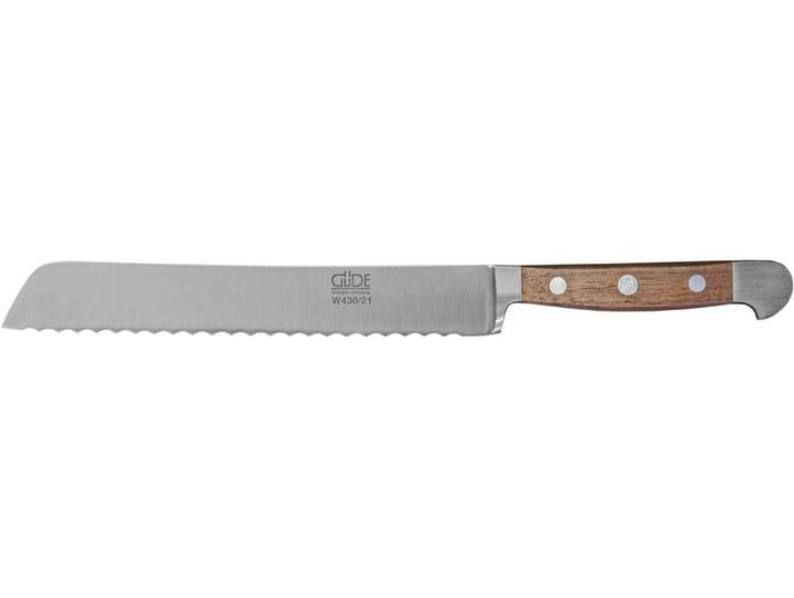 Güde Messer Solingen Brotmesser Güde Alpha Brotmesser 21cm, Walnuss