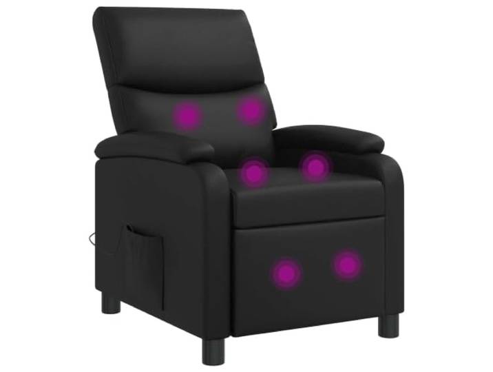 Relaxsessel Schwarz Kunstleder Neigbar 115-160 Grad Metall Holzwerkstoff Pflegeleicht, abwischbar, stabiler Stand, weiche Polsterung, vielseitig einsetzbar, modernes Design