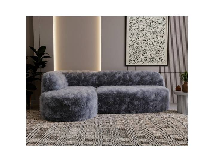 Livetastic Ecksofa Leila, Dunkelgrau, Kunststoff, 3-Sitzer, 218x156 cm, Rücken echt, Wohnzimmer, Sofas & Couches, Wohnlandschaften