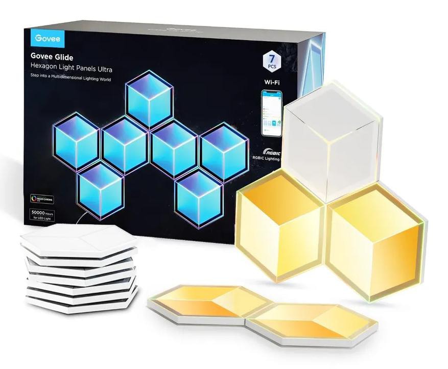 Govee H606AC81 Glide Hexagon Light Panels Ultra 7er-Pack LED-Leuchte grau