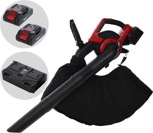GeoTech X-Line BV-40V - Souffleur-aspirateur à batterie - 2 × 20 V 2 Ah