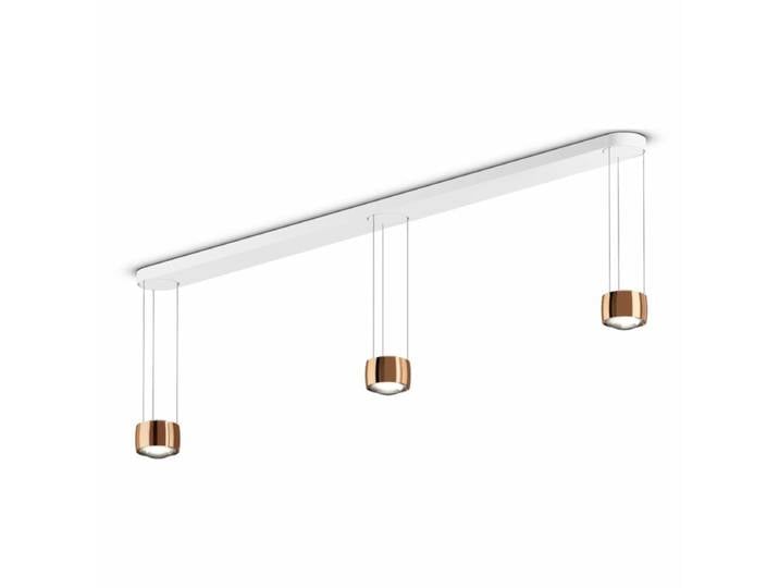 Occhio Pendelleuchte Sento sospeso tre up, modernes Design, für Esstische - Roségold , Sento D , 3000 , variable , mit Occhio Air 3-flammig, High-Color-LED, Gestensteuerung, stufenlos dimmbar, Up-/Downlight Design, Minimalistisch, Modern Gestensteuerung, integrierter Dimmer, mit App steuerbar, Occhio Air, Occhio Up/Down Fading