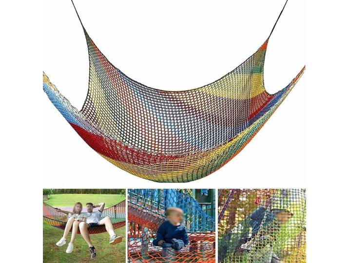 Filet de sécurité double couche pour enfants, idéal pour l'escalade, les jeux de plein air et les accessoires de cabane dans les arbres, parfait pour l'entraînement aux obstacles.