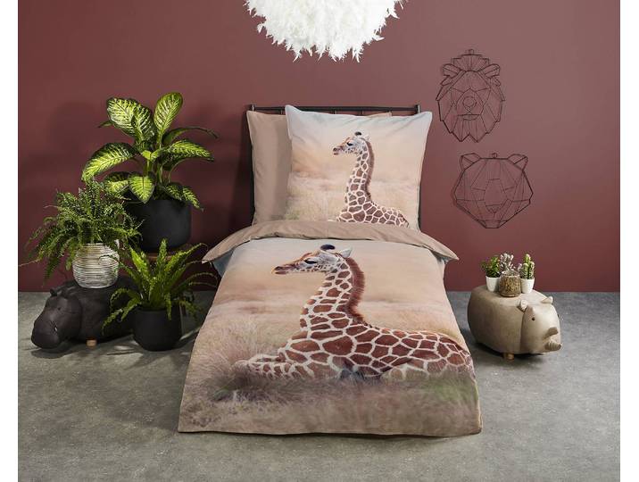 Kinderbettwäsche Sima 135 x 200cm Braun/Beige