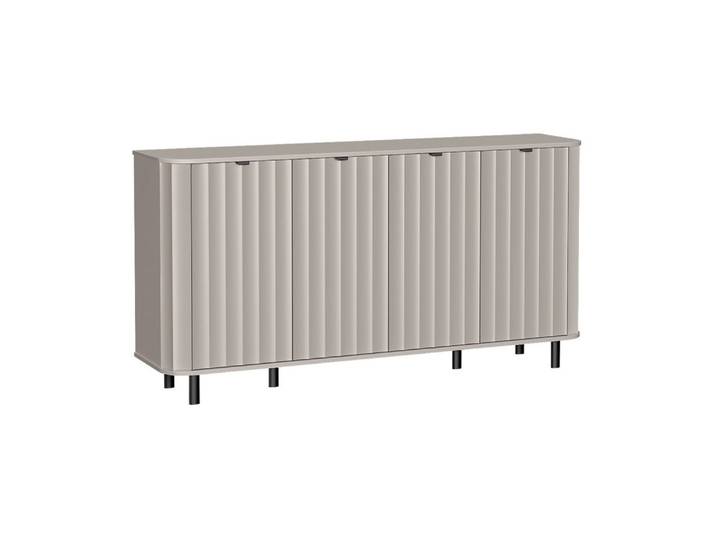 Lomadox Sideboard NASHVILLE-161, in Taupe, 177 cm breit, mit 4 Türen in Wellenoptik