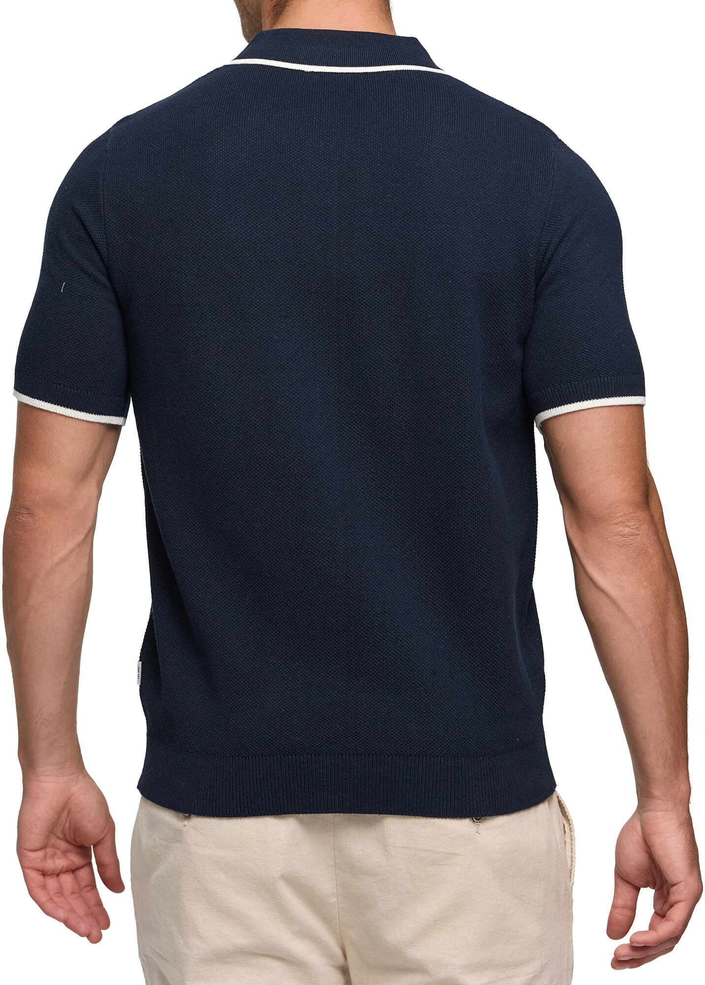 Poloshirt INDICODE "INNomi Polo", Herren, Gr. L, blau (sky captain), Strick, Obermaterial: 100% Baumwolle, unifarben, regular fit, Shirts Poloshirt sky captain L