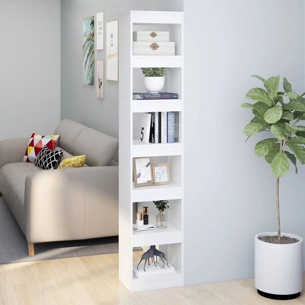 Ebern Designs Garneta Bookcase White (4 Shelves) 198cmH x 40cmW x 30cmD
