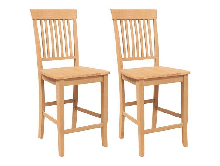 vidaXL Barhocker Barhocker 2 Stk. Natur Massivholz Gummibaum (1 St)
