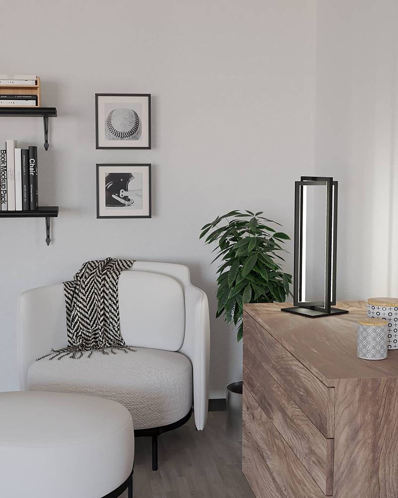 Eglo Siberia Tafellamp Modern Zwart en Wit met LED, Dimbaar