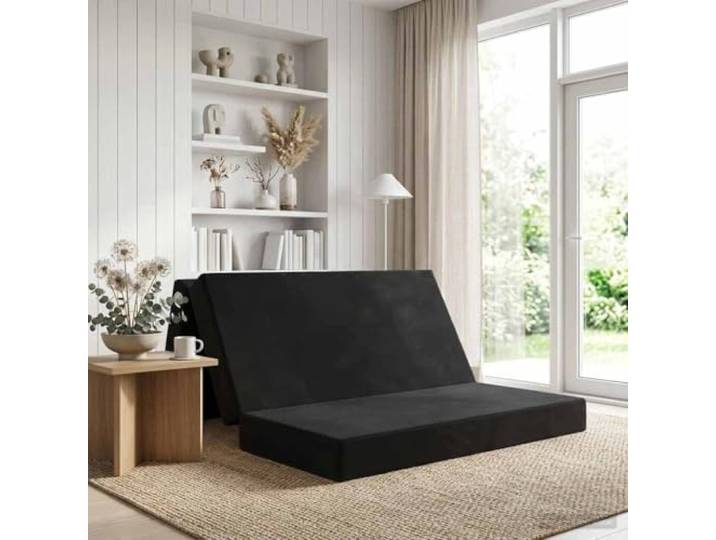 KTHLBRH Klappsofa Bett 140 x 67 x 45 cm Schwarz mit Polyesterbezug Komfortables Schlafsofa, manuell verstellbar, abnehmbarer Bezug, platzsparend, kompakte Faltbauweise, vielseitig einsetzbar