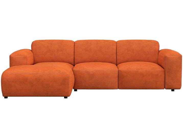 Ecksofa, Struktur, Burned Orange 251×171 cm, Chaiselongue Rechts oder Links, Modern, Flexlux