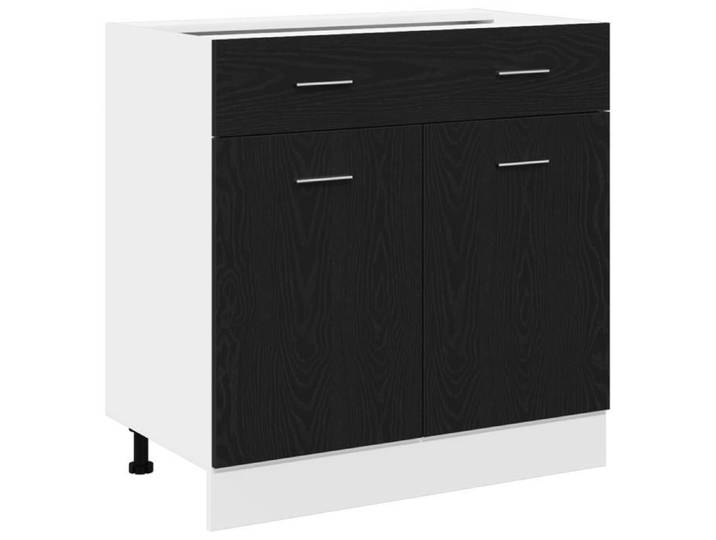 HOT Ventes Meuble cuisine - CHIC Cabinet avec tiroir en chêne noir 80x46x81 5 cm fabriqué en - bois d'ingénierie @344@
