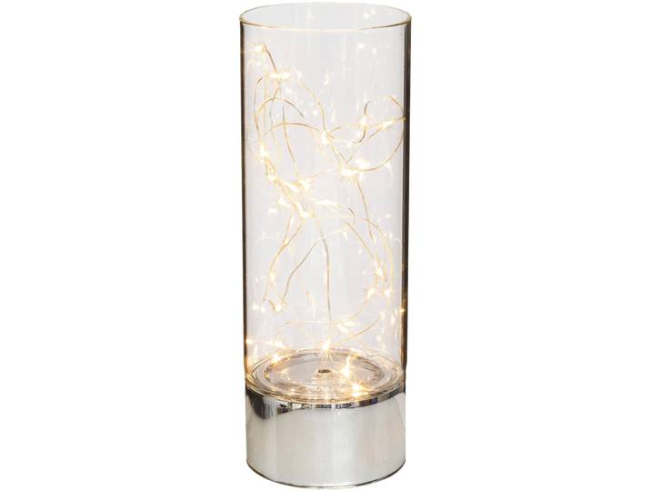 LED-Dekofigur CREATIV HOME Dekosäule , transparent (klar), H:25cm Ø:9cm, Dekofiguren, LED-Dekofigur, mit LED-Beleuchtung