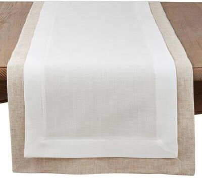 Saro Lifestyle Double Layer Table Runner With Thick Border Design