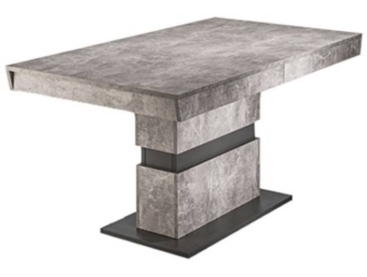 byLIVING Esstisch Matthew, Küchentisch 140 cm ausziehbar auf 195 cm Auszugstisch Light Atelier Beton-Optik grau, 140-195x90x75cm (LxBxH)