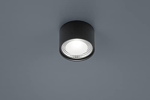 Helestra LED plafondlamp Kari, rond, zwart, dimbaar, modern