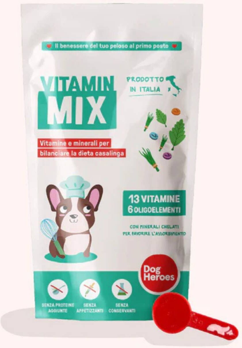 Dog Heroes Vitamin Mix Integratore Alimentare in Polvere per Cani Cuccioli e Adulti 250 gr