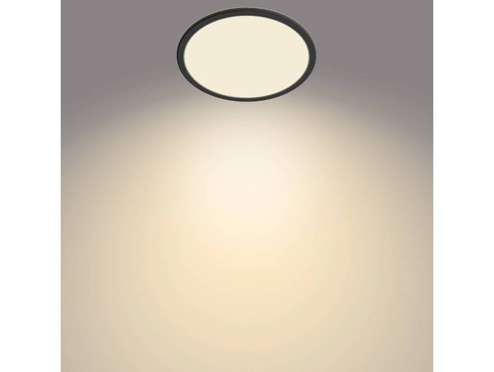 Philips LED Deckenleuchte Superslim, dimmbar, schwarz, für Badezimmer, Metall