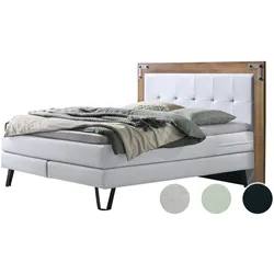 Hasena »Oakland« Boxspringbett 160x200 cm / Kunstleder Smoke / fest