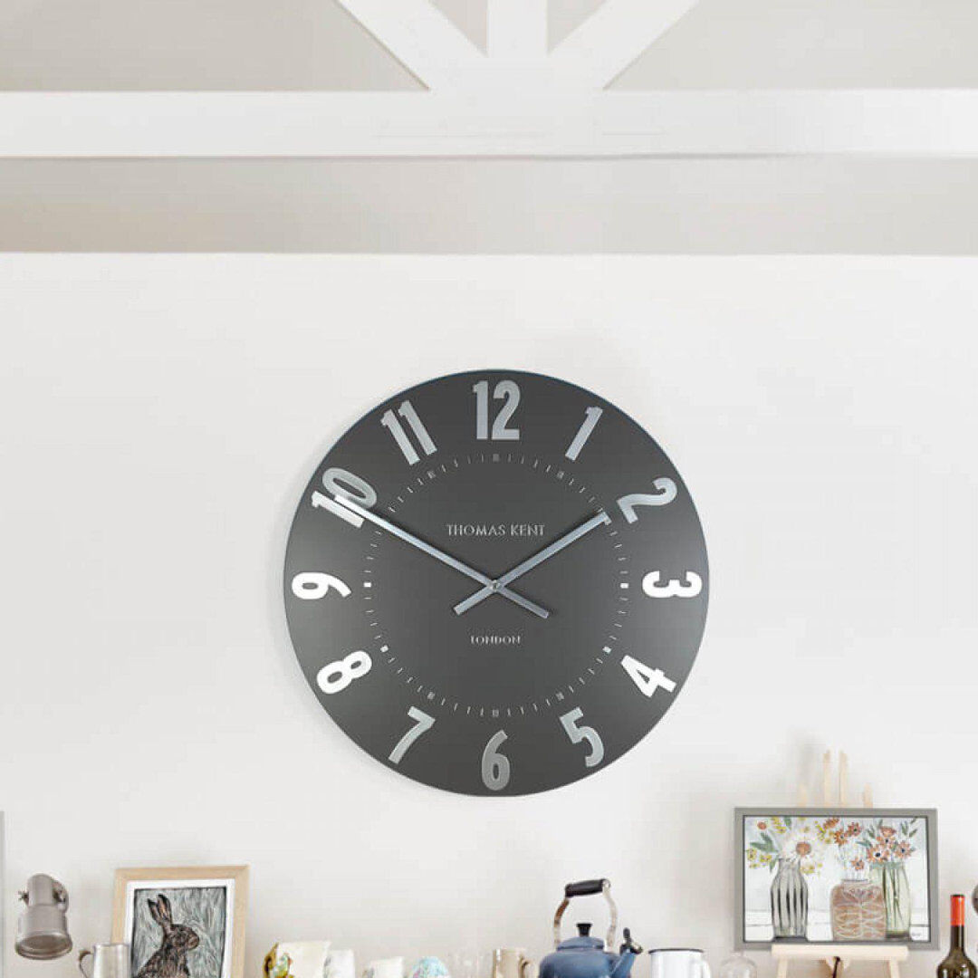 Thomas Kent Mulberry Wall Clock Grey 51cm H x 51cm W x 5cm D