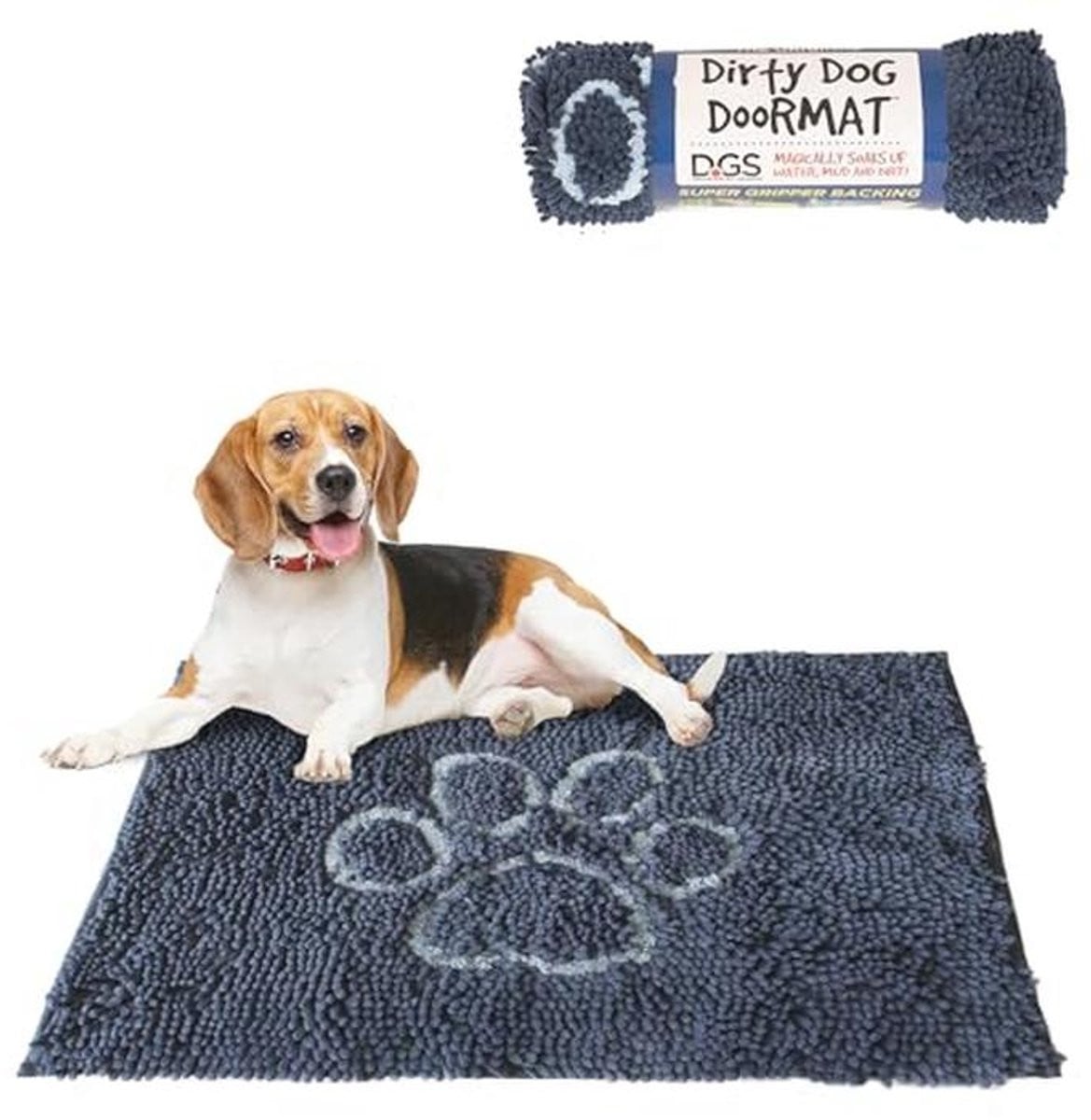 Super absorberende microvezel deurmat met antislip achterkant - Mistig grijs - Medium