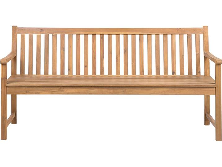 BELIANI Gartenbank hellbraun Akazienholz es Holz 180 cm Landhaus Stil, Klassischer Stil