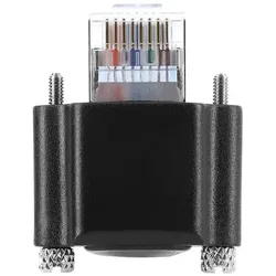 Delock GigE Kamera Kabel RJ45 Stecker 90° gewinkelt mit Schrauben, Steckerlänge 28 mm zu RJ45 Stecker Cat. (S/FTP, CAT6, 4 m), Netzwerkkabel
