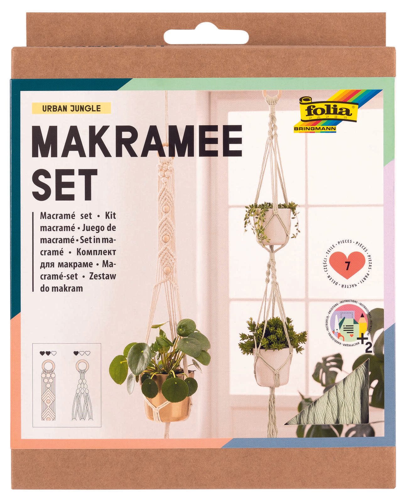 folia Makramee-Set natur, rosé 23729