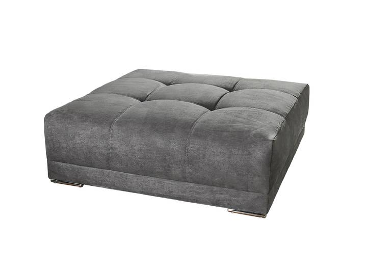 Hocker Sitzhocker 120 x 120 cm Microfaser grau - MOLDAU