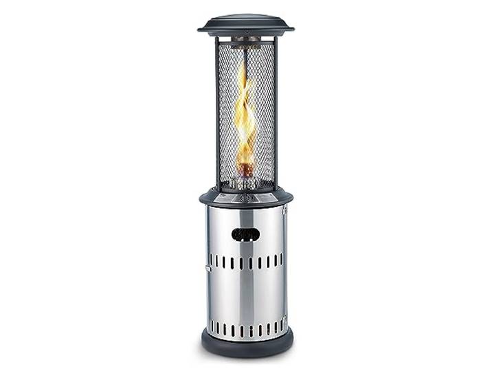 Enders® Terrassenfeuer Gas VULANO, 5589, Vormontiert mit stufenloser Regulierung, höhenverstellbar, Transport-Räder, Umkippsicherung, Silber