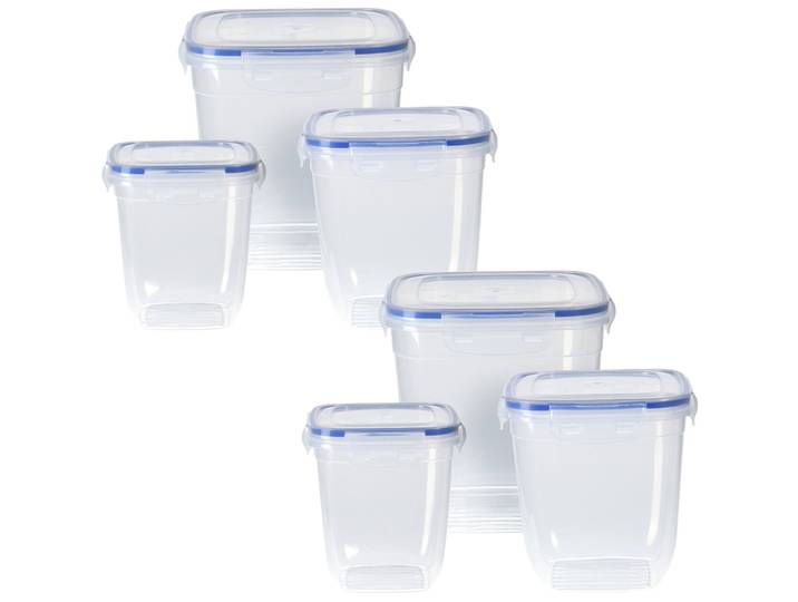 Vorratsdosen, 6er-Set, je 2 x 1100/1950/3250ml, transparent