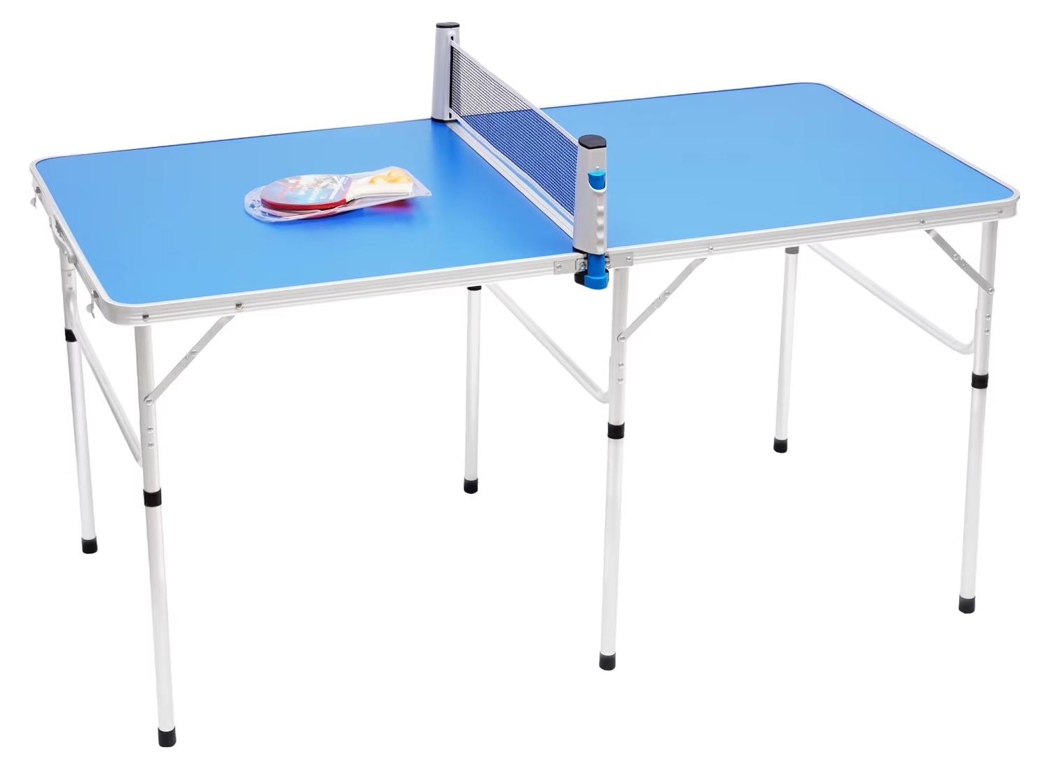 Tischtennisplatte - Klappbarer Pingpongtisch - 152 x 76 x 76 cm - 2 Schläger - 3 Bälle - Netz - Blau