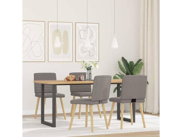 HKLGBVCR Esszimmerstühle, Taupe, 4 Stück Weicher Polyesterstoff, Rahmen aus Metall und Holz, dicker Schaumstoff, Esszimmer, Wohnzimmer, Gästezimmer