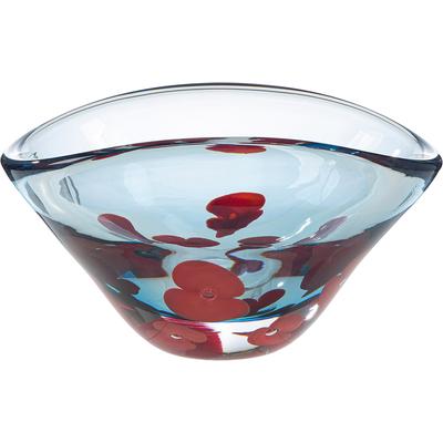 Schale GILDE "Schale Rose klar", rot (transparent), B:28cm H:15,5cm T:17cm, Glas, Schüsseln, Schale, Glasschale, Rosenmotiv, Dekoschale, Tischdeko, romantisch, stilvoll