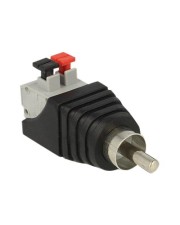 Delock Kabeladapter Adapter Audio / Multimedia 2-polig Rot Cinchstecker > Terminalblock mit Drucktasten 2 Pin (65566)