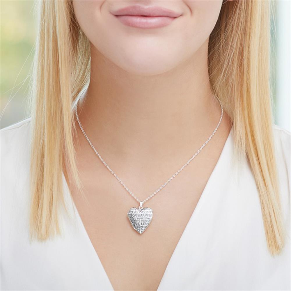 Unique Sterlingsilber Herzmedaillon Love gravierbar silber