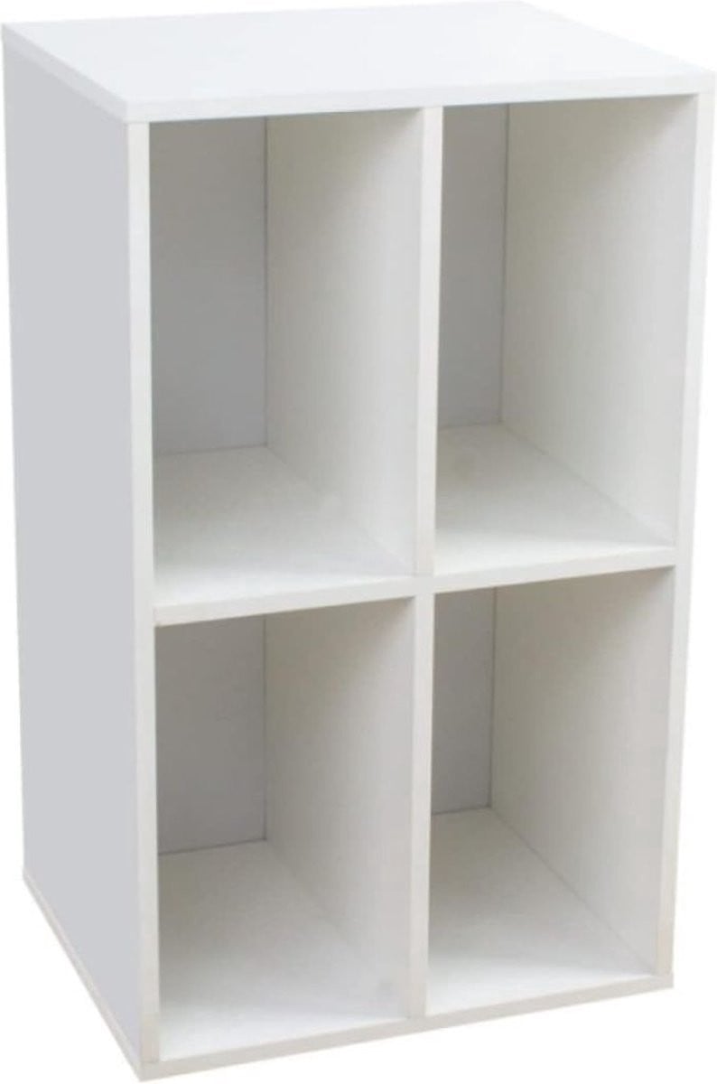 Thuys LP Opbergsysteem Wit - LP Houder en LP Koffer - H x B x D: 75 x 37 x 48 cm