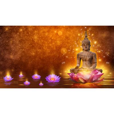 Fototapete PAPERMOON "Buddah Figur", bunt, B:5m L:2,8m, Vlies, Tapeten