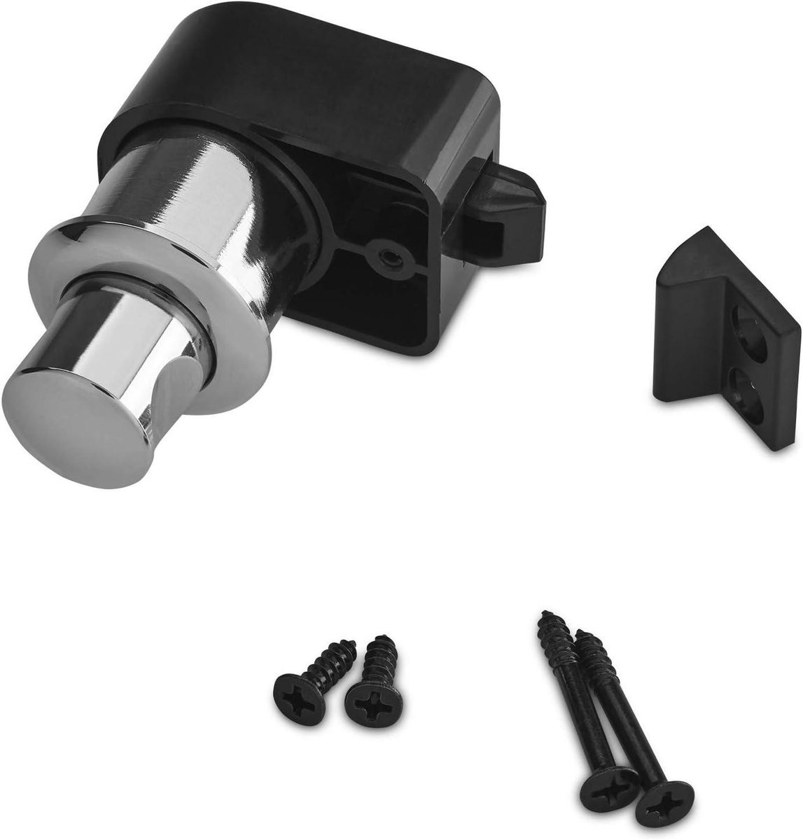 Meubelslot Push-Lock Schuifdeurslot voor Caravan en Kastdeuren - Chroom - Ø 25 mm