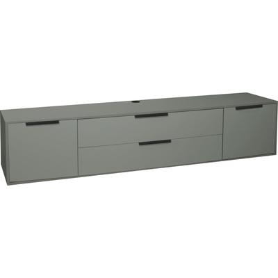 Lowboard MÄUSBACHER "Bonnie", grün (pine grün matt lack), B:216cm H:47cm T:45cm, Sideboards, Lowboard, Modernes Lowboard