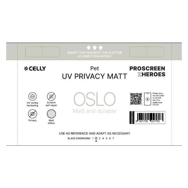 Celly universelle Schutzfolie Oslo, 30° Blickschutz, UV-Schutz (PROFILMPRO5UVPM)